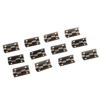 Image of 12 Pcs Mini Hinges Retro Butt Antique Bronze with Screws for Wooden Jewelry Box Case