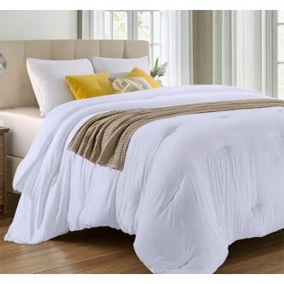 Image of Utopia Bedding All Season Down Alternative Quilted Comforter Microfiber Duvet Insert with Corner Tabs Machine Washable Bed Comforter, White, Queen