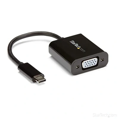 Image of StarTech.com USB C to VGA Adapter Black 1080p Video Converter For Your MacBook Pro Display Dongle Upgraded Version is CDP2VGAEC (CDP2VGA)