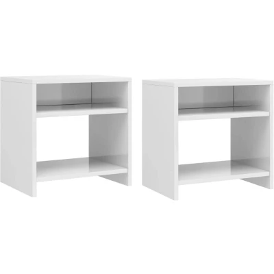 Image of vidaXL Bedside Cabinets 2 pcs White 40x30x40 cm Engineered Wood