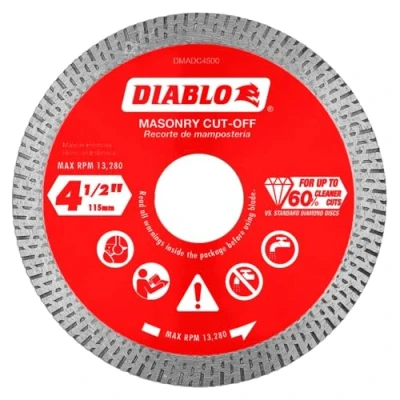 Image of Diablo by Freud DMADC0450 4 1/2 in. Diamond Continuous Rim Cut Off Discs for Masonry