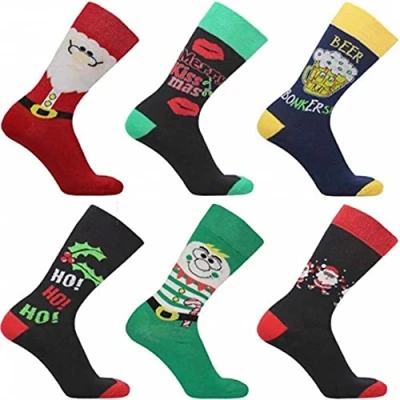 Image of 3x Pairs of Mens or Ladies Christmas Design Novelty Socks **Fantastic Gift Idea** (Mens)