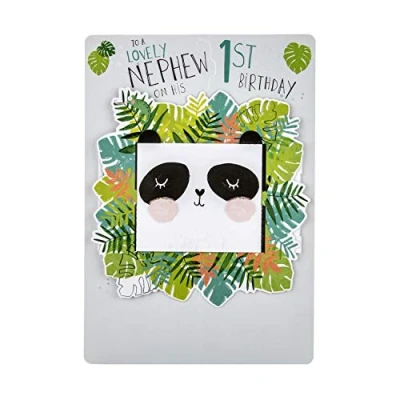 Image of Hallmark 1st Birthday Card for Nephew Die cut 3D Design