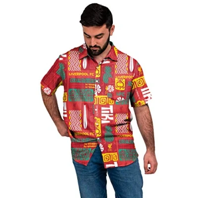 Image of Liverpool FC Football Premier League Tiki Summer Floral Tropical Smart Shirt