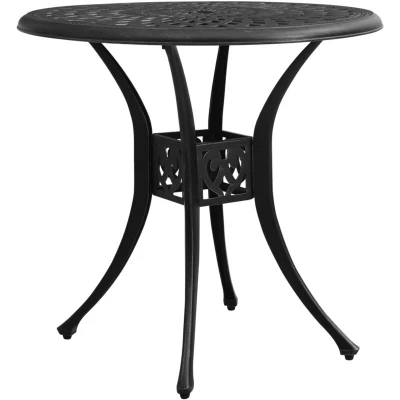 Image of vidaXL Garden Table Black 78x78x72 cm Cast Aluminium