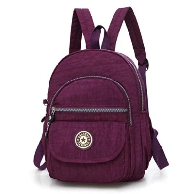 Image of Fueerton Nylon Lightweight Backpack Durable Small Daypack for Women (Dark purple)