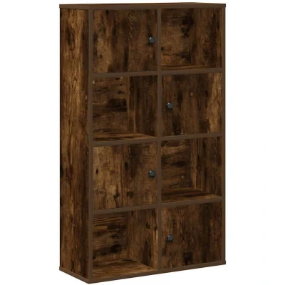 Image of vidaXL Smokey Oak Bookcase Engineered Wood Freestanding Bookshelf 60x24x101.5 cm for Living Room or Office