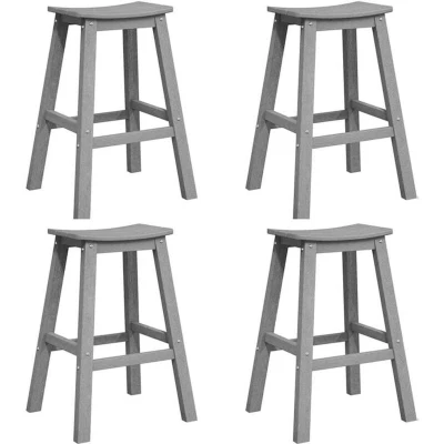 Image of vidaXL Bar Stools 6 pcs Light Grey HDPE