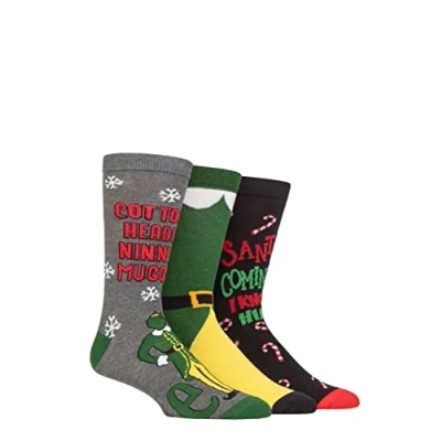 Image of Mens and Women&#039;s 3 Pair SOCKSHOP Elf Cotton Socks Assorted 4 8 Ladies