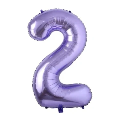 Image of Zebra Balloons Purple Number 2 Foil Balloon, 101cm/40inch