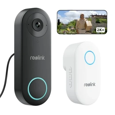 Image of Reolink 2K+ Wired Video Doorbell Camera with Chime, 2.4/5 GHz Wi Fi, Human Detection, App Alert, Call, 2 Way Audio, Local Storage, No Monthly Fee, hardwired/plug in installation
