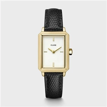 Image of Cluse Fluette Lizard Watch, Women&#039;s, Size: One Size, Black/goldcoloured