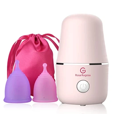 Image of Menstrual Cup Steamer Sterilizer, Portable Wash Kit, Comes with Two Reusable Period Cup, High Temperature Steam Sterilization, Great Partner for Women Travel