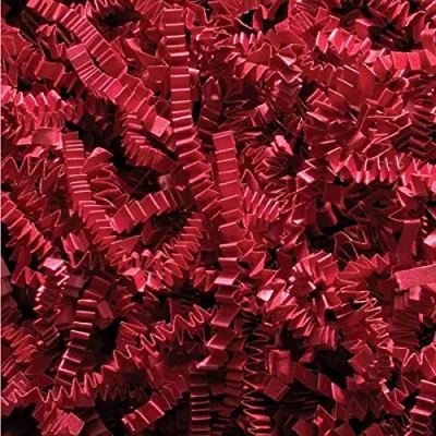 Image of Deep Red Shredded Kraft Paper Shred (Zigzag/Crinkle cut) for gift box/hamper fill (2kg)