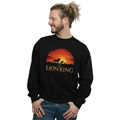 Image of Disney Men&#039;s The Lion King Movie Sunset Logo Sweatshirt Black Large