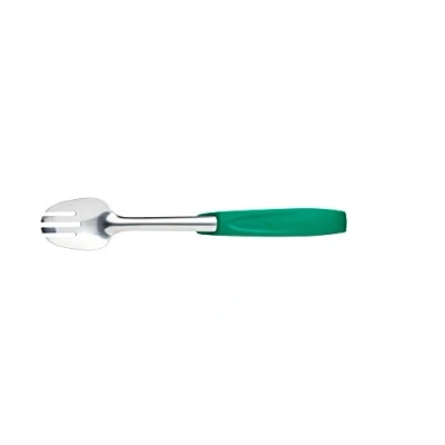 Image of MasterClass Colour Coded Catering Quality Stainless Steel Salad Server Fork, 29 cm (11.5 Inch) Green (Vegetarian)