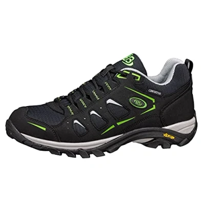 Image of Brütting Unisex Mount Frakes Low Cross Country Running Shoe, Black/Grey/Lemon, 8 UK
