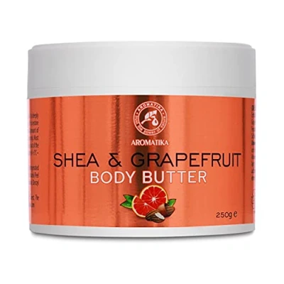 Image of Shea &amp; Grapefruit Body Butter 250 g Natural Moisturizer Herbal Oils Multipurpose Skincare for Massage Hand Care Sheabutter Rough Skin