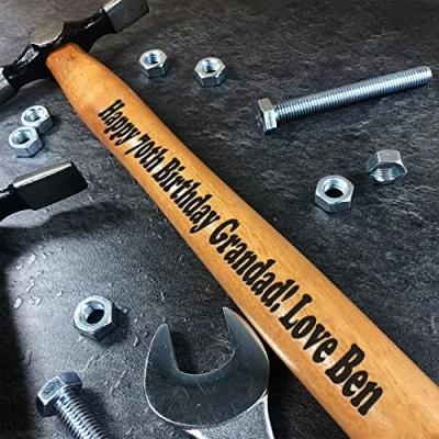 Image of Red Ocean Personalised Birthday Gift for Grandad Engraved Hammer 50th 60th 70th Gifts Him