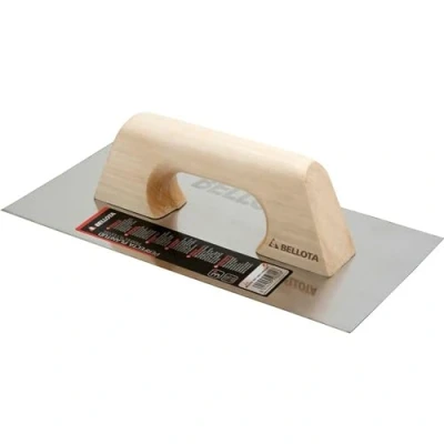 Image of Straight edge plastering trowel with wooden handle 300 x 150 mm