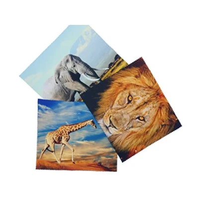 Image of Go Optical Microfiber Glasses Spectacle Phone Lens Screen Cleaning Cloths African Savanna Theme X 3 Microfibre (3pc Mixed Pack)