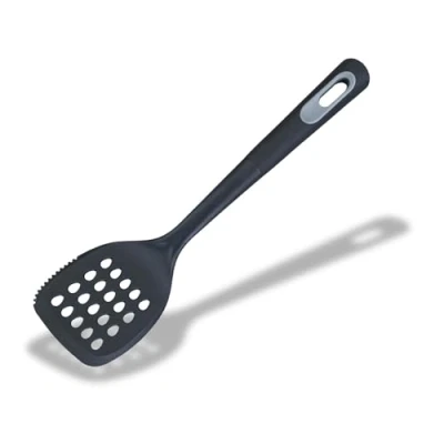 Image of Fackelmann PRO Slotted Turner, Multi Functional, Cooking Spatula, PBT Function Head, Soft Touch Handle, 34.5x8.8x6cm, Black &amp; Grey