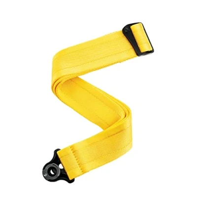 Image of D&#039;Addario Auto Lock Guitar Strap Acoustic &amp; Electric Accessories Easy to Use Locking Straps Uses Existing Buttons Nylon Yellow