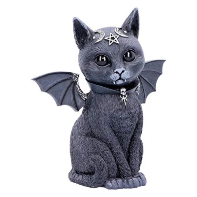 Image of Nemesis Now Large Malpuss Winged Occult Cat Figurine, Black, 24cm