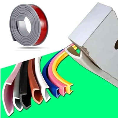 Image of Furniture Banding U Shaped TPE Edge Guard Strips, Wooden Board Edging Strips for Cabinet Wardrobe Table Worktop Wood and Cut Outs, Tape, (5mx20mm,Grey)