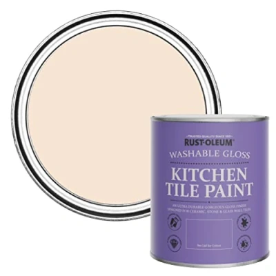 Image of Rust Oleum Pink Water Resistant Kitchen Tile Paint in Gloss Finish Melrose 750ml
