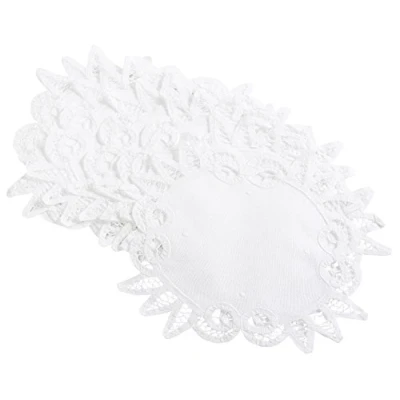 Image of Pack of 6 Batten Lace Doilies 100% Cotton Traditional Handmade Table Linen Doyleys White (8&quot;)
