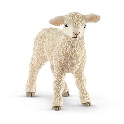 Image of SCHLEICH 13883 Lamb Farm World Toy Figure, Realistic Animal Figurine for Kids Ages 3 8