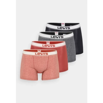 Image of Levi&#039;s Men&#039;s Vintage Heather Organic Cotton Boxer Briefs, Black/red, S (Pack of 4)