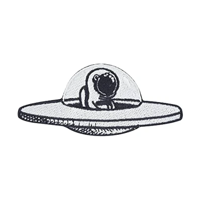 Image of Astronaut im UFO Patch Zum Aufbügeln Lustiger Weltraum Embroidery Patch, Alien ironable NASA Iron on Patches, Raumschiff Badges Finally Home