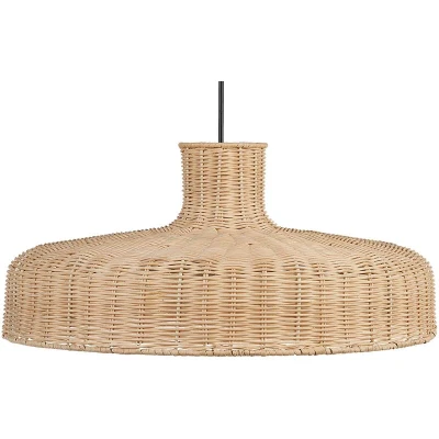 Image of Rattan Pendant Lamp Hand Woven Wicker Ceiling Light Natural Tamarin