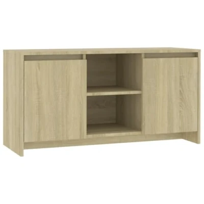 Image of vidaXL TV Cabinet Home Bedroom Living Room Furniture Stereo Hifi Low Plasma Storage Lowboard Table Unit Stand Sonoma Oak Chipboard