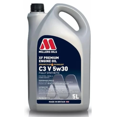 Image of Millers Oils XF Premium 5w30 C3 Fully Synthetic Engine Oil, 5 Litres
