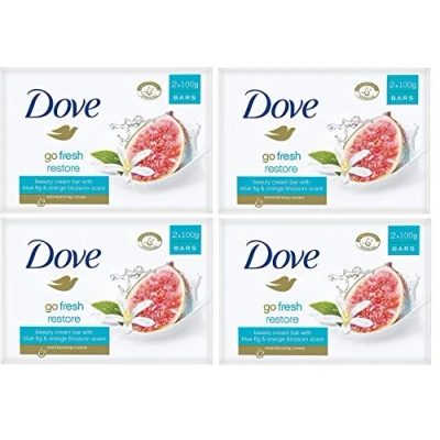 Image of Dove Go Fresh Restore Beauty Cream Soap 8 Bars 2x100gm (4 PACKS)