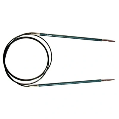 Image of KnitPro Royale: Knitting Pins: Circular: Fixed: 40cm x 3.25mm, Birchwood, brass, Multi Colour, 3.25mm