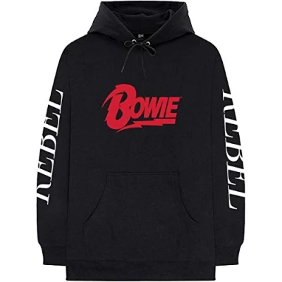 Image of David Bowie Rebel Official Unisex Hoodie Hooded Top (XX Large) Black