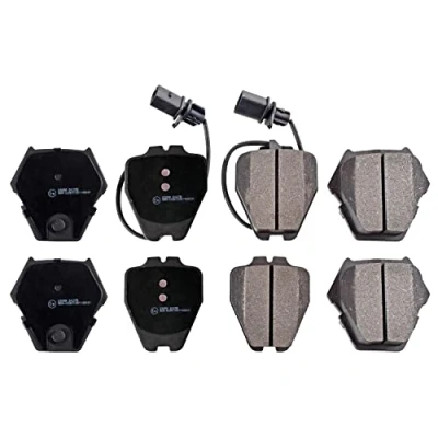 Image of 4B0698151D, 4B0698151L, 4B0698151S, 4B3698151, 4B3698151B Brake pad set BLUE PRINT ADV184273 Front Axle incl. wear warning contact AUDI: A6 C5 Avant