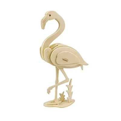 Image of 3D Wooden Puzzle Flamingo Model Woodcraft Construction kit Kids Toys age 5+ (JP269 22pcs)