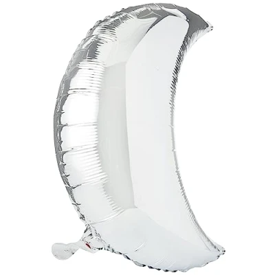 Image of Unique Party 73279 23&quot; Foil Outer Space Moon Shape Balloon, Grey, Large