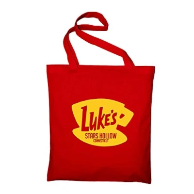 Image of STYLETEX23 Luke&#039;s Stars Hollow Diner Cafe Canvas Tote Shopper Bag Unisex, Red