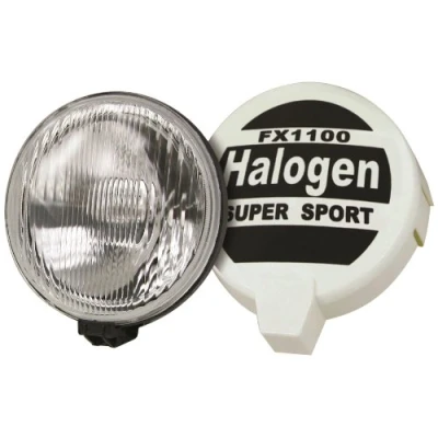 Image of Streetwize SWDL6 Large Rally Round Halogen Spot Lights 8 In., Bike Accessory with H3 55W Bulb for Road Safety. Automobile Safety Equipment