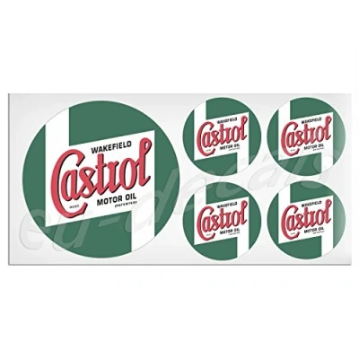 Image of 1X 100mm 4* &amp; 4X 50mm 2&quot; Vintage Oil Laminated Decal Sticker classic retro for helmet car bike scooter MioVespa collection