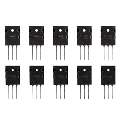 Image of BOJACK 5 Pairs 2SA1943 2SC5200 Amplifier Transistor PNP NPN High Power Black Audio SiliconTransistor TO 3PL (Pack of 10 pcs)