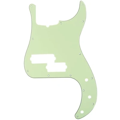 Image of Musiclily Pro 5 String 13 Hole Contemporary P Bass Pickguard for Fender American Precision Bass, 3Ply Mint Green