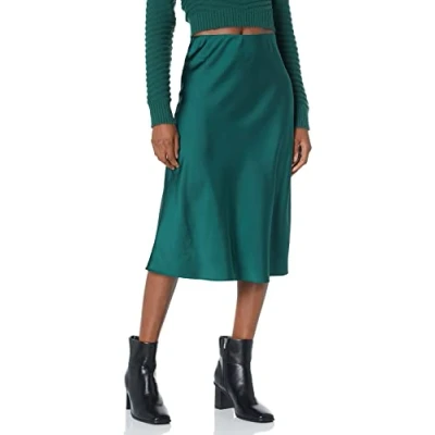 Image of The Drop Women&#039;s Maya Silky Slip Skirt, Trek Green, 4XL Plus