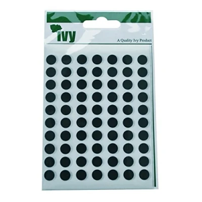Image of 8mm Black Round Dot Sticky Labels Circle Stickers Self Adhesive Spot (490 Stickers) Ivy 232660